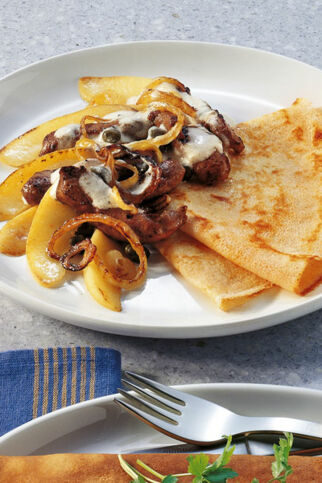 Crêpes mit Kalbsleber Crêpes mit Kalbsleber