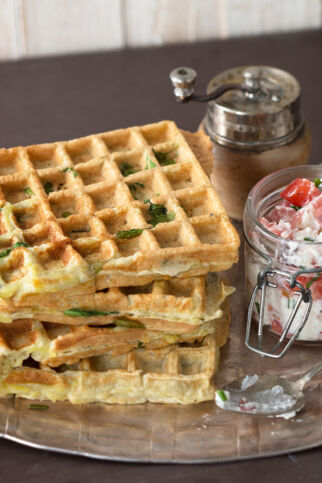 Kartoffelwaffeln mit Schinkencreme Kartoffelwaffeln mit Schinkencreme
