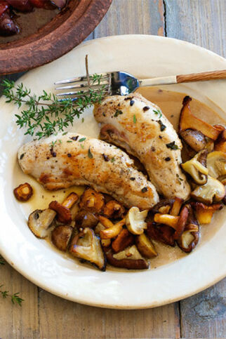 Mariniertes Kaninchenfilet mit Pilzen Mariniertes Kaninchenfilet mit Pilzen