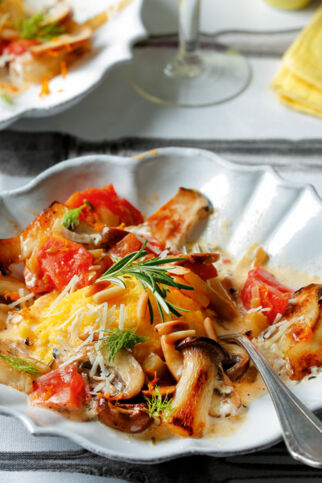 Polenta-Nocken mit Fenchel-Pilz-Ragout Polenta-Nocken mit Fenchel-Pilz-Ragout