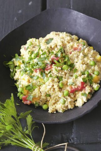 Buntes Paprika-Hirsotto mit Ajvar Buntes Paprika-Hirsotto mit Ajvar