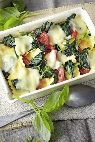 Ravioli-Gratin mit Spinat Ravioli-Gratin mit Spinat