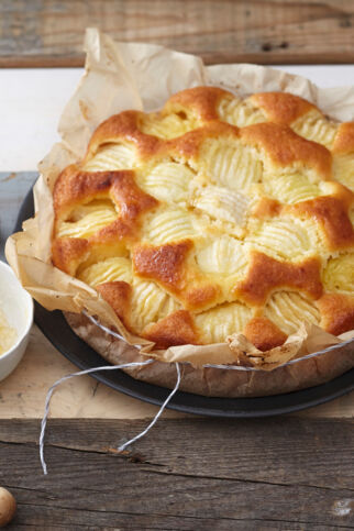 »Versunkener« Apfel-Mandelkuchen »Versunkener« Apfel-Mandelkuchen
