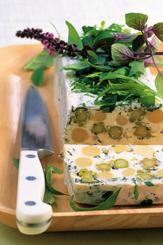 Ziegenfrischkäse-Spargel-Terrine Ziegenfrischkäse-Spargel-Terrine