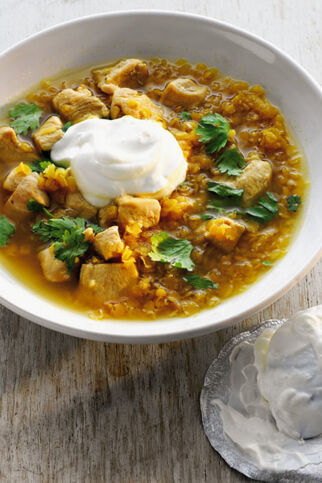 Indische Linsensuppe mit Huhn Indische Linsensuppe mit Huhn