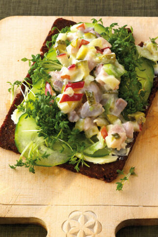 Pumpernickel mit Matjestatar Pumpernickel mit Matjestatar