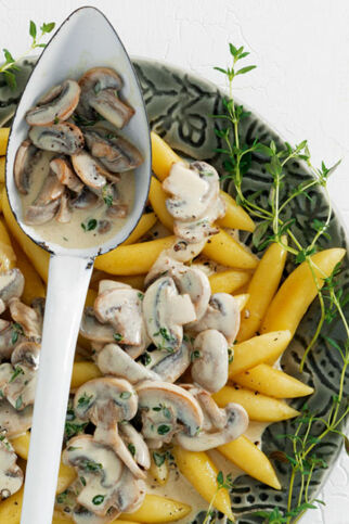 Schupfnudeln mit Sahne-Senf-Pilzen Schupfnudeln mit Sahne-Senf-Pilzen