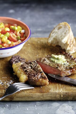Rumpsteak mit Mais-Salsa Rumpsteak mit Mais-Salsa