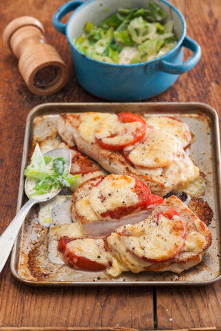 Gratinierte Putensteaks mit Sahnelauch Gratinierte Putensteaks mit Sahnelauch