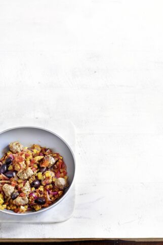 Wurst-Auberginen-Pfanne Wurst-Auberginen-Pfanne