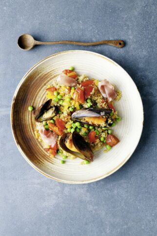 Quinoa-Paella mit Muscheln Quinoa-Paella mit Muscheln