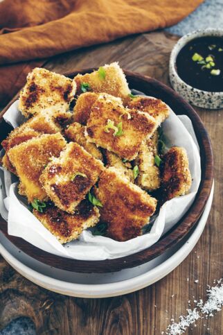 Knuspertofu im Kokosmantel Knuspertofu im Kokosmantel