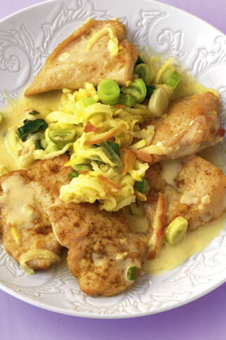 Rahmschnitzel mit Apfellauch Rahmschnitzel mit Apfellauch