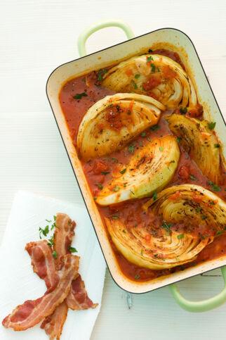 Geschmorte Kohlspalten Geschmorte Kohlspalten