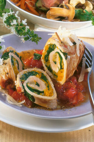 Gefüllte Putenröllchen Gefüllte Putenröllchen