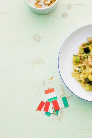 Risotto mit Zucchini und Walnüssen Risotto mit Zucchini und Walnüssen