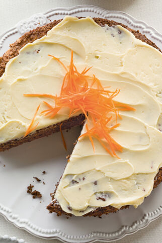 Möhrenkuchen mit Schmandhaube Möhrenkuchen mit Schmandhaube