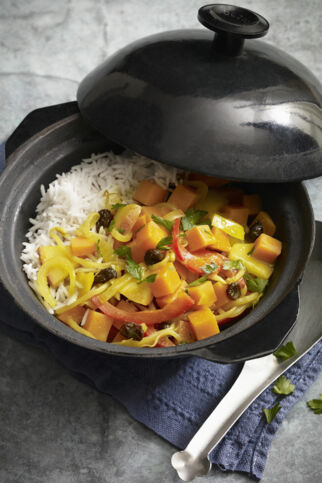 Süßkartoffel-Curry auf Basmatireis Süßkartoffel-Curry auf Basmatireis