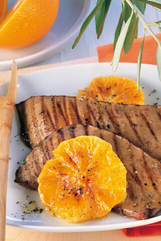 Leber mit Orangen Leber mit Orangen