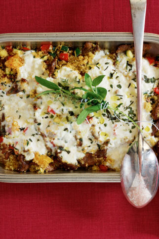 Lammcouscous aus dem Ofen mit Fetahaube Lammcouscous aus dem Ofen mit Fetahaube