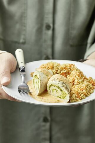 Orientalische Putenrouladen mit Möhren-Quinoa Orientalische Putenrouladen mit Möhren-Quinoa