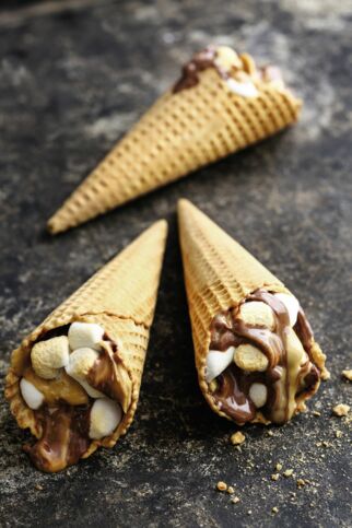 Campfire-Cones mit Marshmallows Campfire-Cones mit Marshmallows