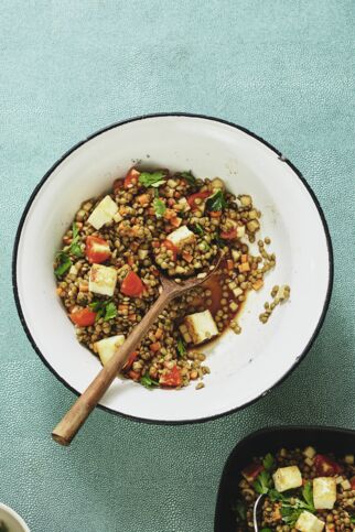 Linsensalat mit gebratenem Halloumi Linsensalat mit gebratenem Halloumi