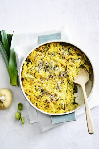 Käse-Kürbis-Spätzle
mit Lauch Käse-Kürbis-Spätzle
mit Lauch