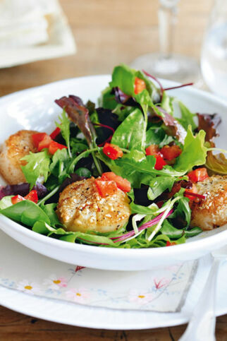 Blattsalat mit Jakobsmuscheln Blattsalat mit Jakobsmuscheln