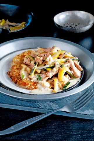 Kalbsgeschnetzeltes mit bunten Zucchini Kalbsgeschnetzeltes mit bunten Zucchini