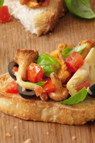 Bruschetta mit Pfifferlingen Bruschetta mit Pfifferlingen