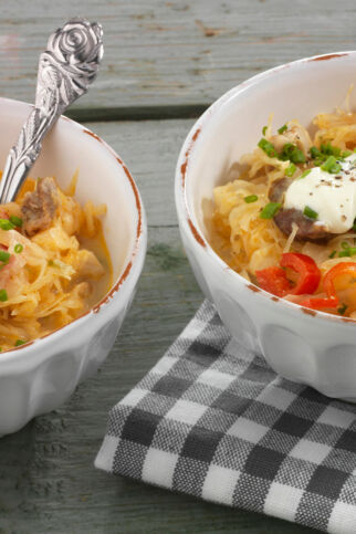 Blitzgulasch mit Sauerkraut Blitzgulasch mit Sauerkraut