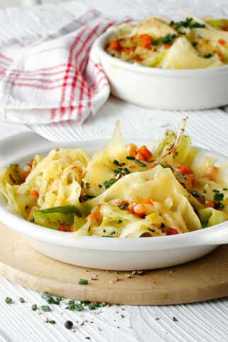 Gratinierte Krautfleckerl Gratinierte Krautfleckerl