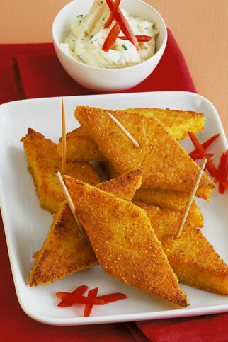 Polentarauten mit Käsecreme Polentarauten mit Käsecreme