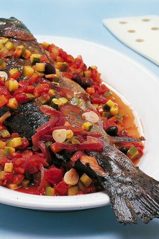 Geschmorte Lachsforelle Geschmorte Lachsforelle