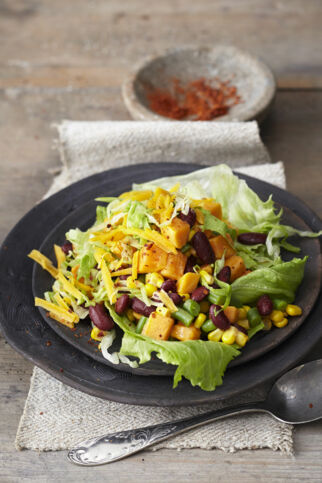 Scharfer Süßkartoffel-Bohnen-Salat Scharfer Süßkartoffel-Bohnen-Salat