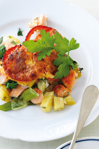Lachs-Spinat-Gratin Lachs-Spinat-Gratin