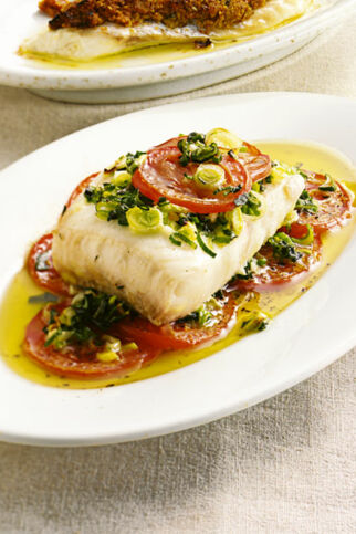 Fischfilets mit Tomaten und Oregano Fischfilets mit Tomaten und Oregano