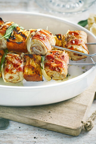 Putenröllchen am Spieß Putenröllchen am Spieß