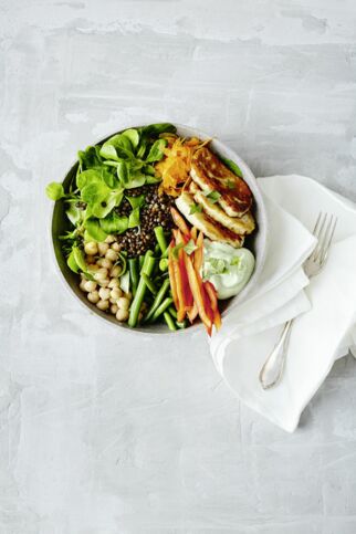 Linsen-Halloumi-Bowl Linsen-Halloumi-Bowl