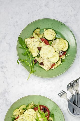 Schichtpfanne mit Käse Schichtpfanne mit Käse