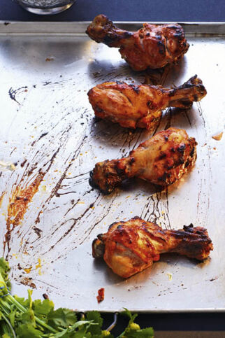 Tandoori-Chicken-Drums mit Korianderdip Tandoori-Chicken-Drums mit Korianderdip