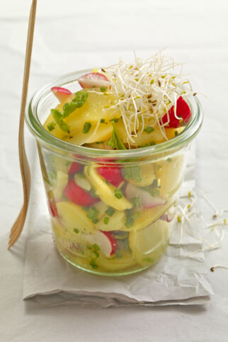 Kartoffel-Radieschen-Salat mit Sprossen Kartoffel-Radieschen-Salat mit Sprossen