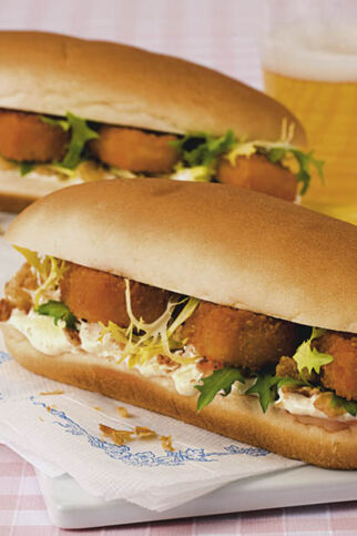 Fischstäbchen-Hot-Dog Fischstäbchen-Hot-Dog