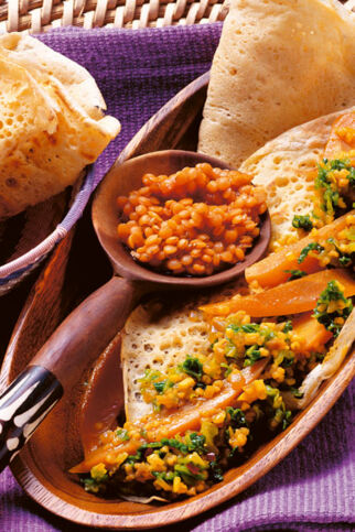 Fladen mit Gemüse, Gerste und Linsen Fladen mit Gemüse, Gerste und Linsen