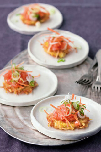 Kartoffelpuffer mit Lachstatar Kartoffelpuffer mit Lachstatar