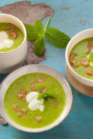 Erbsensüppchen mit Krabben Erbsensüppchen mit Krabben