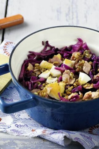 Rotkohltopf mit Schinken und Ei Rotkohltopf mit Schinken und Ei