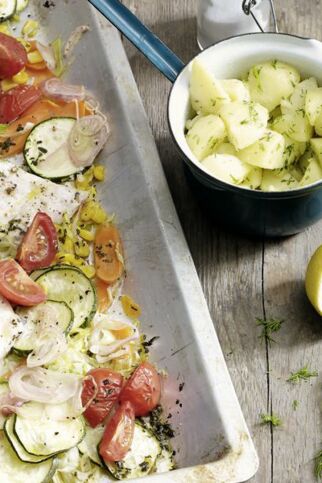 Zander im Gemüsebett mit Dillkartoffeln Zander im Gemüsebett mit Dillkartoffeln