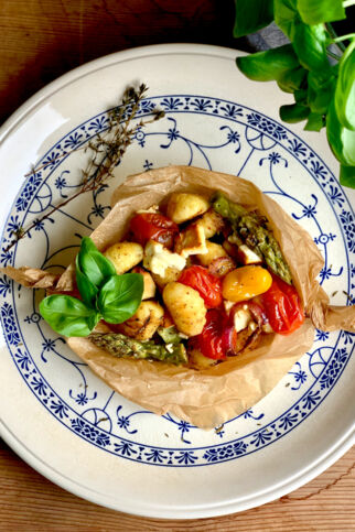 Gnocchi Blech mit grünem Spargel Gnocchi Blech mit grünem Spargel